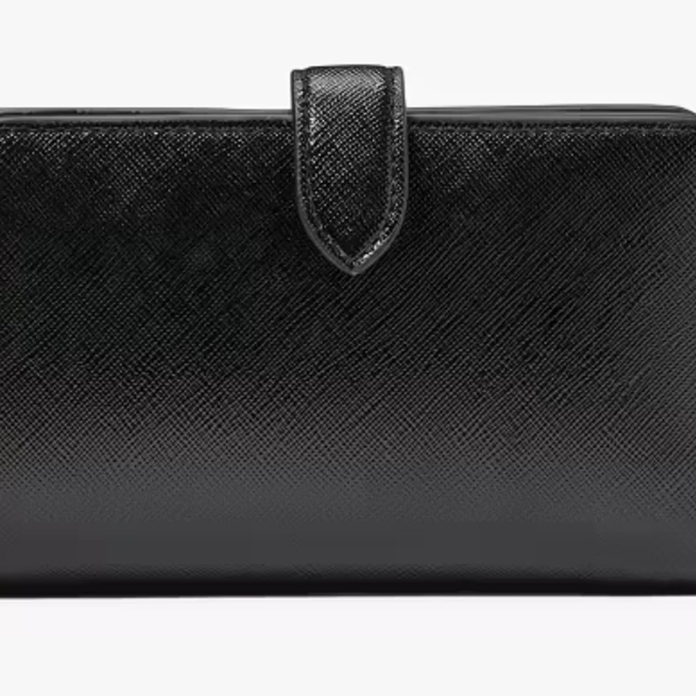 Kate spade Kenzie Boxed Medium Compact BIFOLD Wallet in Black & GOLD #KK043 NEW